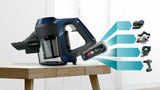 Bosch Serie 6 BBS611PCK stav støvsuger & elektrisk kost 2-i-1 stangstøvsuger Batteri Dry Hygiejnefilter Poseløs Blå 2,5 At