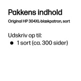 HP 304XL Black Original Ink Cartridge blækpatron 1 stk Højt (XL) udbytte