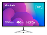 Viewsonic VX3276-4K-MHD-2 computerskærm 81,3 cm (32") 3840 x 2160 pixel 4K Ultra HD LCD Sort, Sølv