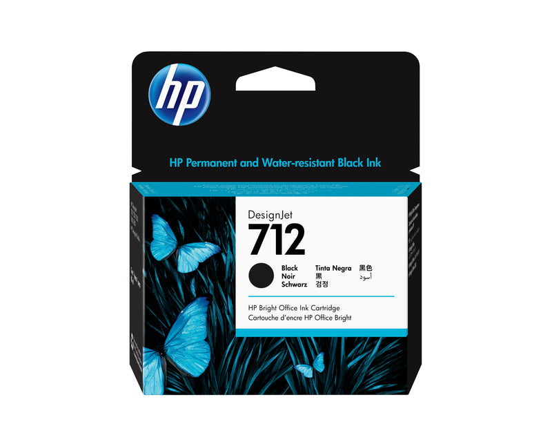 HP 712 80-ml Black DesignJet Ink Cartridge blækpatron 1 stk Original Højt (XL) udbytte