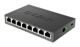 D-Link DGS-108 Ikke administreret L2 Gigabit Ethernet (10/100/1000) Sort