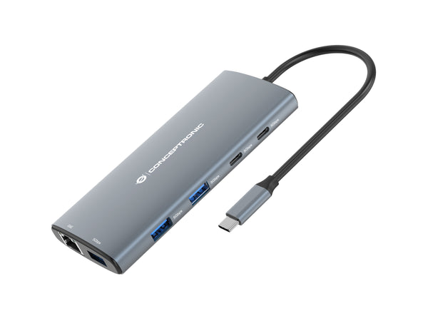 Conceptronic DONN06G Ledningsført USB 3.2 Gen 1 (3.1 Gen 1) Type-C Grå