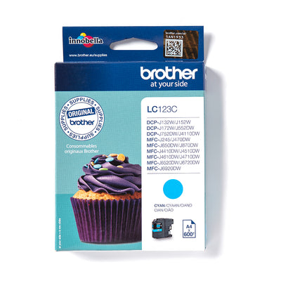 Brother LC123C blækpatron 1 stk Original Blå