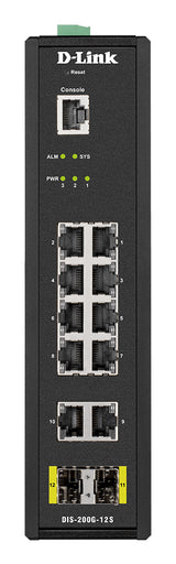 D-Link DIS-200G-12S netværksswitch Administreret L2 Gigabit Ethernet (10/100/1000) Sort