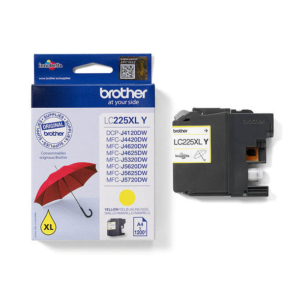 Brother LC225XLY blækpatron 1 stk Original Højt (XL) udbytte Gul