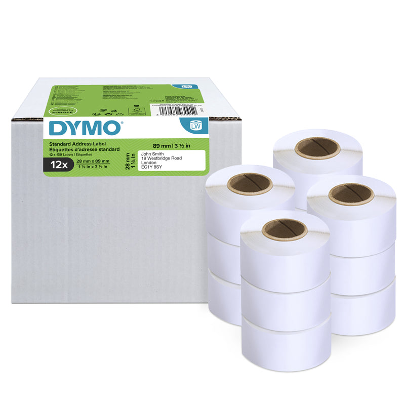 DYMO LW - Standard Address Labels - 28 x 89 mm - 2093091 Hvid Selvklæbende printeretiket