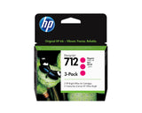 HP 712 3-pack 29-ml Magenta DesignJet Ink Cartridge printhoved Termisk inkjet