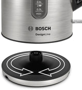 Bosch TWK4P440 elkedel 1,7 L 2400 W Sort, Rustfrit stål