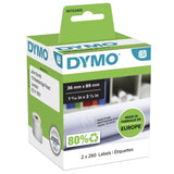 DYMO LW - Large Address Labels - 36 x 89 mm - S0722400 Hvid Selvklæbende printeretiket