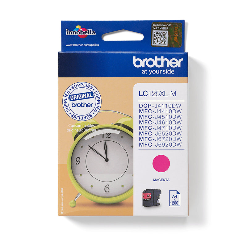 Brother LC125XLM blækpatron 1 stk Original Ekstra (Super) højt udbytte Magenta