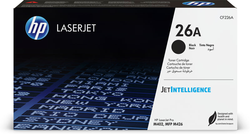 HP 26A Black Original LaserJet Toner Cartridge tonerpatron 1 stk