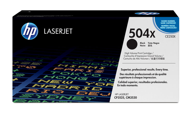 HP 504X High Yield Black Original LaserJet Toner Cartridge tonerpatron 1 stk