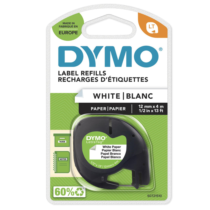 DYMO S0721510 etiketbånd Sort på hvid