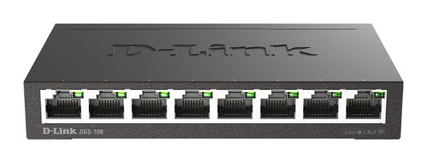 D-Link DGS-108 Ikke administreret L2 Gigabit Ethernet (10/100/1000) Sort
