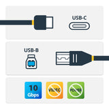 StarTech.com USB31CB1M USB-kabel USB 3.2 Gen 2 (3.1 Gen 2) 1 m USB C USB B Sort