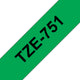 Brother TZE-751 etiketbånd Sort på grøn