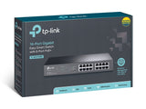 TP-Link TL-SG1016PE Administreret L2 Gigabit Ethernet (10/100/1000) Strøm over Ethernet (PoE) 1U Sort