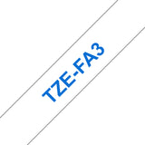 Brother TZE-FA3 etiketbånd Blå på hvid