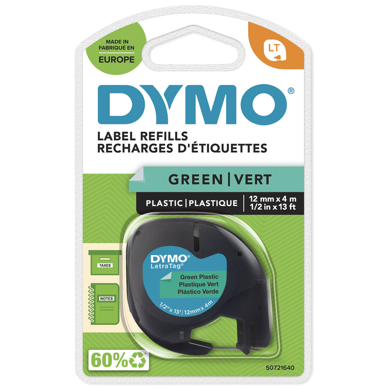 DYMO S0721640 etiketbånd Sort på grøn