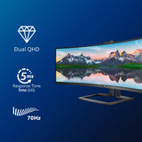 Philips P Line 499P9H/00 computerskærm 124 cm (48.8") 5120 x 1440 pixel UltraWide Dual Quad HD Sort
