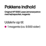 HP 508X High Yield Magenta Original LaserJet Toner Cartridge tonerpatron 1 stk