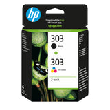 HP 303 2-pack Black/Tri-color Original Ink Cartridges blækpatron 2 stk Standard udbytte Sort, Blå, Magenta, Gul