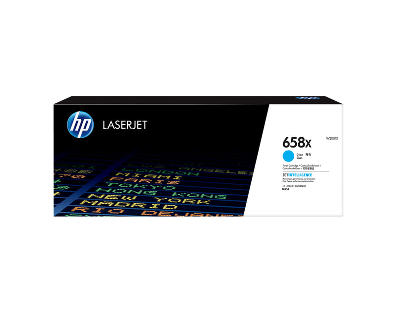 HP 658X High Yield Cyan Original LaserJet Toner Cartridge tonerpatron 1 stk Blå
