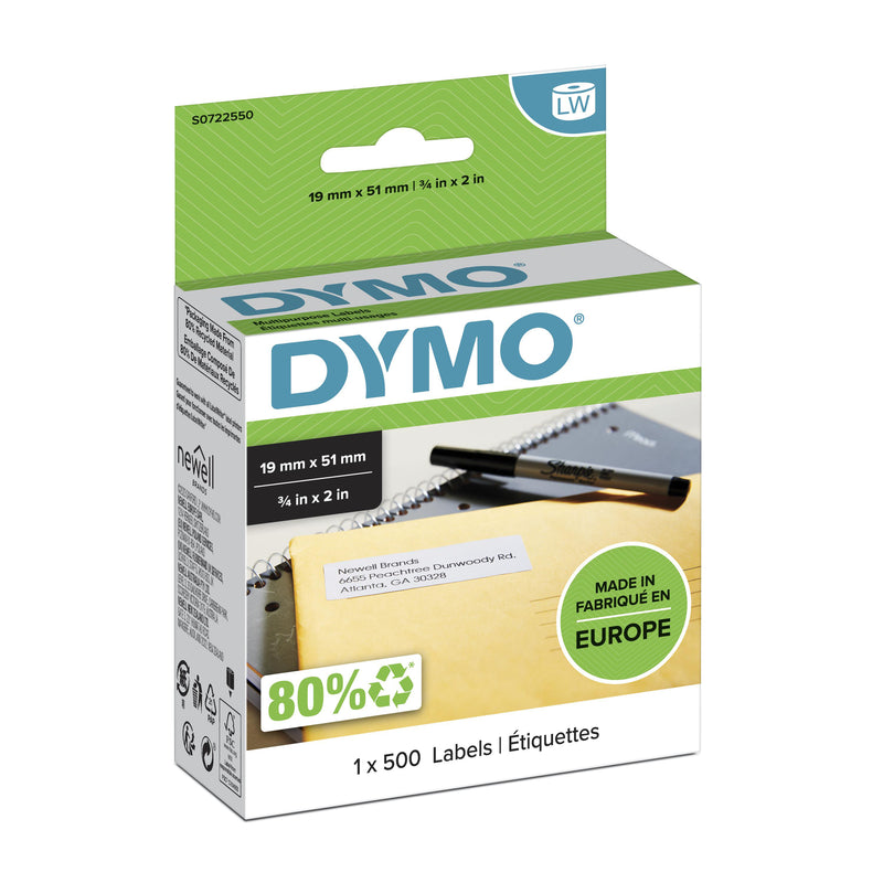 DYMO LW - Multi-Purpose Labels - 19 x 51 mm - S0722550 Hvid Selvklæbende printeretiket
