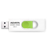 ADATA UV320 USB-nøgle 64 GB USB Type-A 3.2 Gen 1 (3.1 Gen 1) Grøn, Hvid