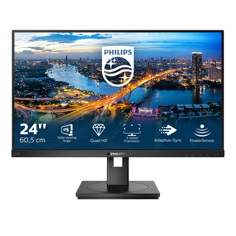 Philips B Line 245B1/00 computerskærm 60,5 cm (23.8") 2560 x 1440 pixel Quad HD LED Sort