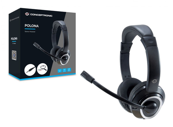 Conceptronic POLONA02BA hovedtelefoner/headset Ledningsført Spil Sort