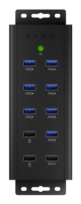 ICY BOX IB-HUB1703-QC3 USB 3.2 Gen 1 (3.1 Gen 1) Type-B 5000 Mbit/s Sort