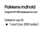 HP 350 Black Original Ink Cartridge blækpatron 1 stk Standard udbytte