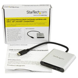 StarTech.com FCREADU3C kortlæser USB 3.2 Gen 1 (3.1 Gen 1) Type-C Sort, Sølv