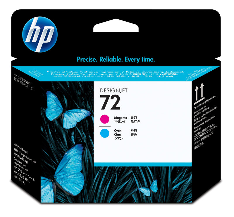 HP 72 Magenta and Cyan DesignJet Printhead printhoved Termisk inkjet
