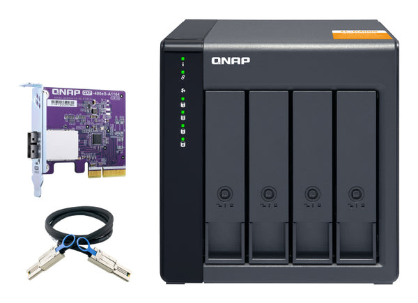 QNAP TL-D400S drevkabinet HDD/SSD kabinet Sort, Grå 2.5/3.5"
