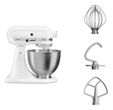 KitchenAid 5K45SSEWH Bordmixer 275 W Metallic, Hvid