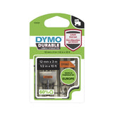 DYMO D1 Durable - White on Orange - 12mm etiketbånd Sort på orange