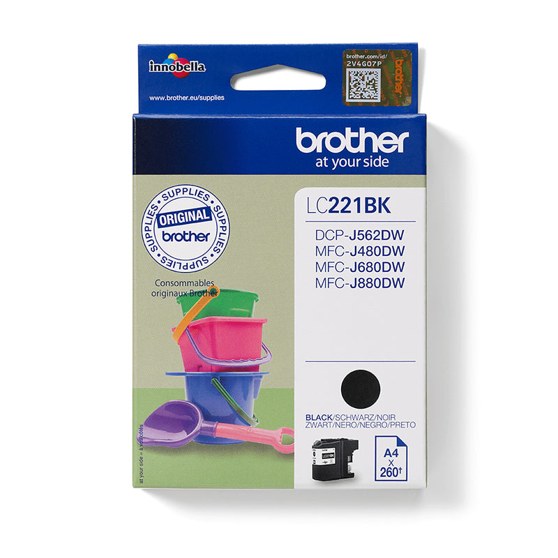 Brother LC221BK blækpatron 1 stk Original Sort