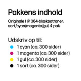 HP 364 4-pack Black/Cyan/Magenta/Yellow Original Ink Cartridges blækpatron 4 stk Standard udbytte Sort, Blå, Magenta, Gul