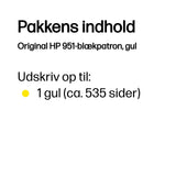 HP 951 Yellow Original Ink Cartridge blækpatron 1 stk Standard udbytte