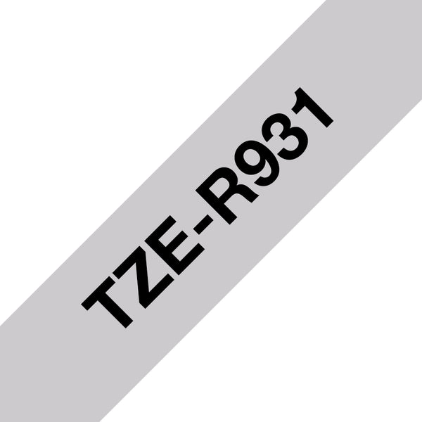 Brother TZE-R931 etiketbånd Sort på sølv