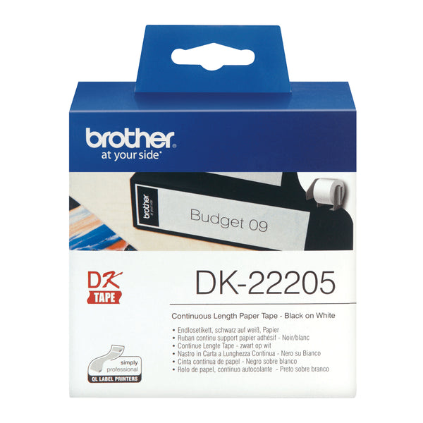 Brother DK-22205 etiketbånd Sort på hvid