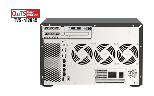 QNAP TVS-h1288X NAS Tower Intel® Xeon® W-1250 16 GB DDR4 0 TB QuTS hero Sort