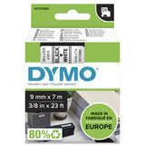 DYMO D1 Standard - Black on White - 9mm etiketbånd Sort på hvid