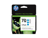 HP 712 3-pack 29-ml Cyan DesignJet Ink Cartridge printhoved Termisk inkjet