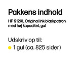 HP 912XL High Yield Yellow Original Ink Cartridge blækpatron 1 stk Højt (XL) udbytte