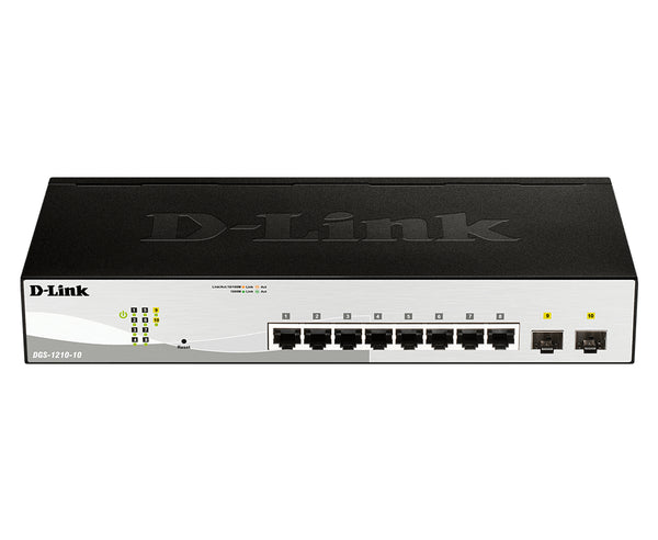 D-Link DGS-1210-10 netværksswitch Administreret L2 Gigabit Ethernet (10/100/1000) 1U Sort, Grå