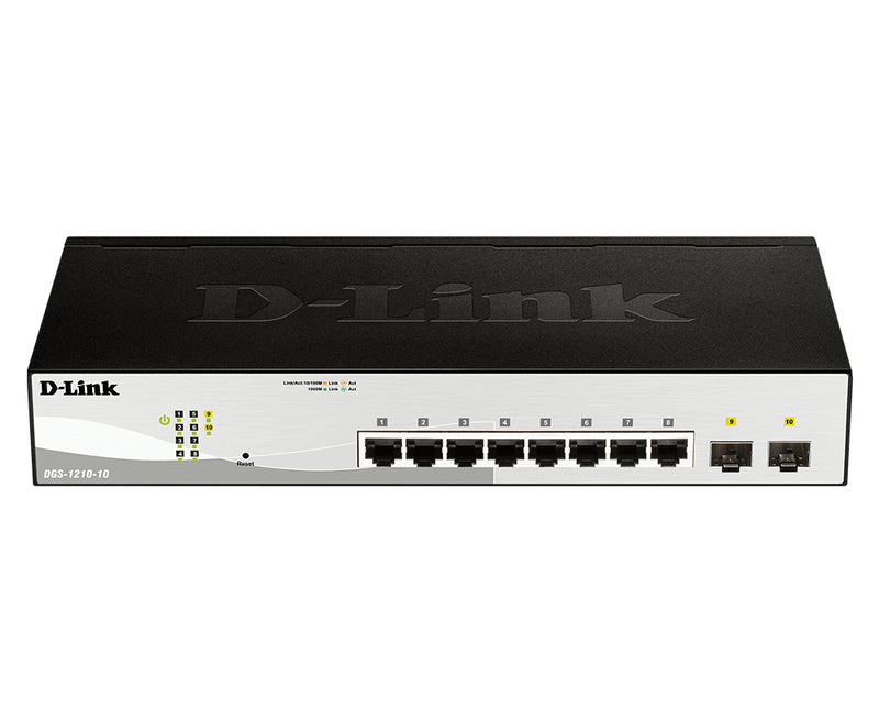 D-Link DGS-1210-10 netværksswitch Administreret L2 Gigabit Ethernet (10/100/1000) 1U Sort, Grå