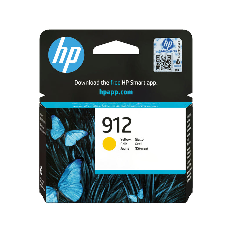 HP 912 Yellow Original Ink Cartridge blækpatron 1 stk Standard udbytte